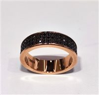 Ring Mano-J. in Rose Gold Diamante Black 1.36 Ct SOLANRGFAPAVE3F9KT-21 - SOLANRGFAPAVE3F9KT-21